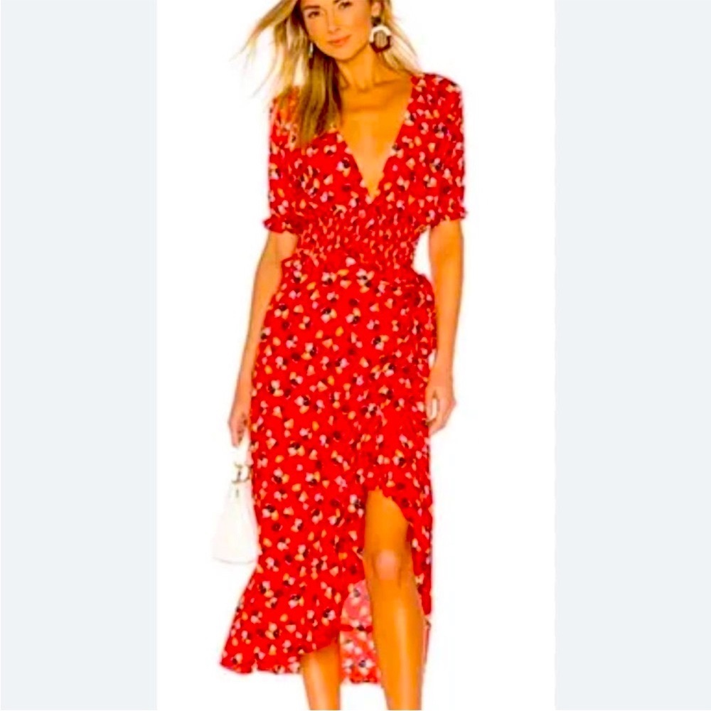 Faithfull the Brand Red Floral Skirt Set